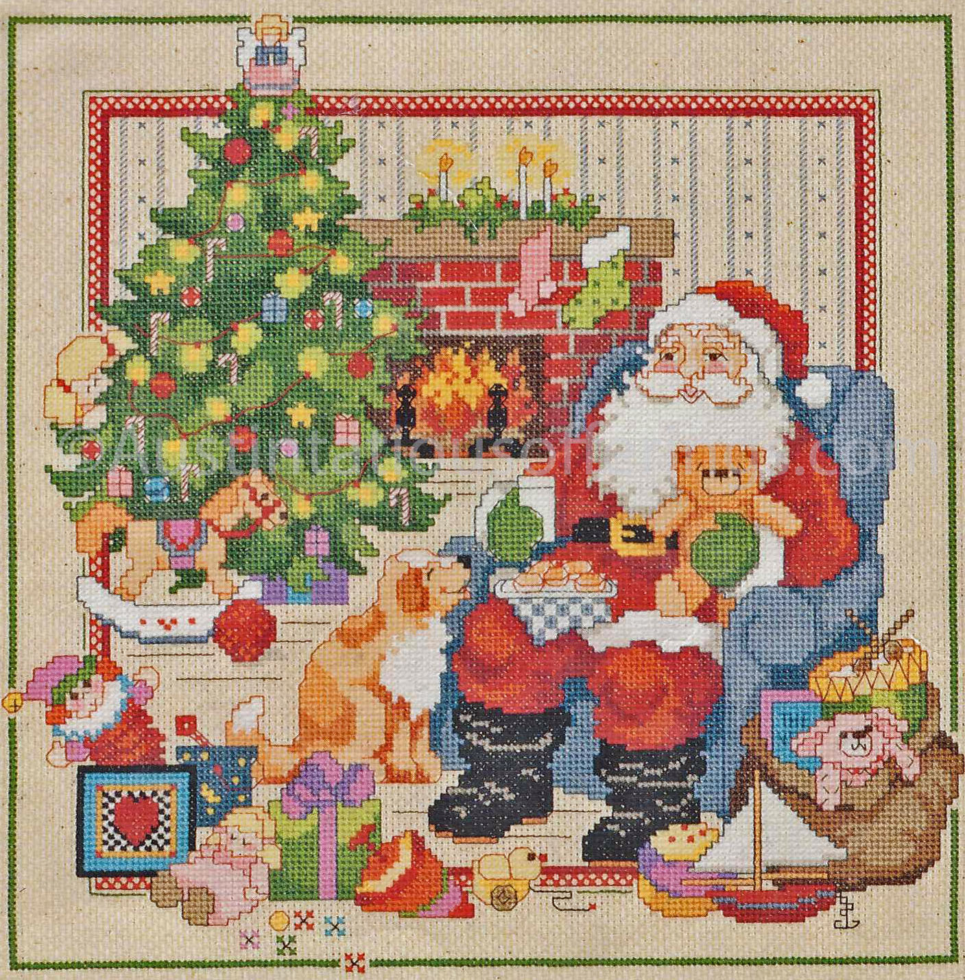 Rare Gillum Santas Best Christmas Moment Holiday CrossStitch Kit